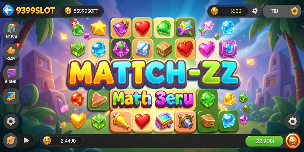 Screenshot gameplay 9399SLOT yang menampilkan tantangan Match-3.