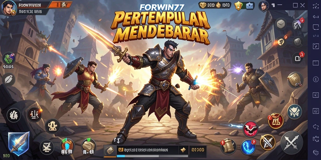 Screenshot FORWIN77 menampilkan pertarungan seru dalam Battle Royale.