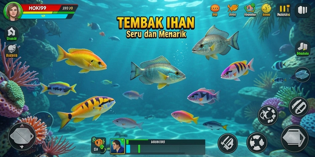 Screenshot utama HOKI99 menampilkan keseruan gameplay Tembak Ikan.