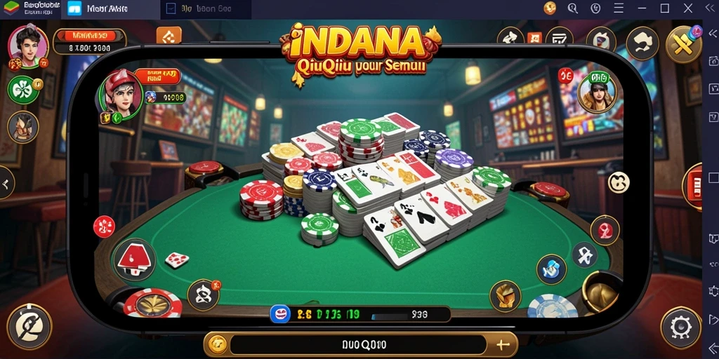 Tampilan gameplay seru di INDAAA dengan kartu menarik.
