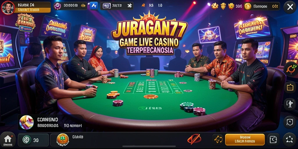 Tampilan gameplay Live Casino yang menegangkan di JURAGAN77.