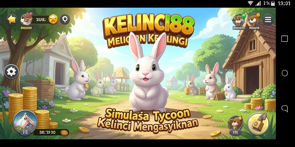 Gameplay KELINCI88 yang seru dengan pengelolaan peternakan kelinci.