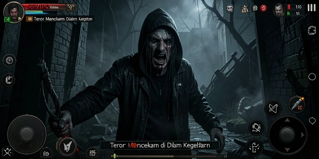 Tampilan gameplay RPVIP4 yang seram dan menegangkan.
