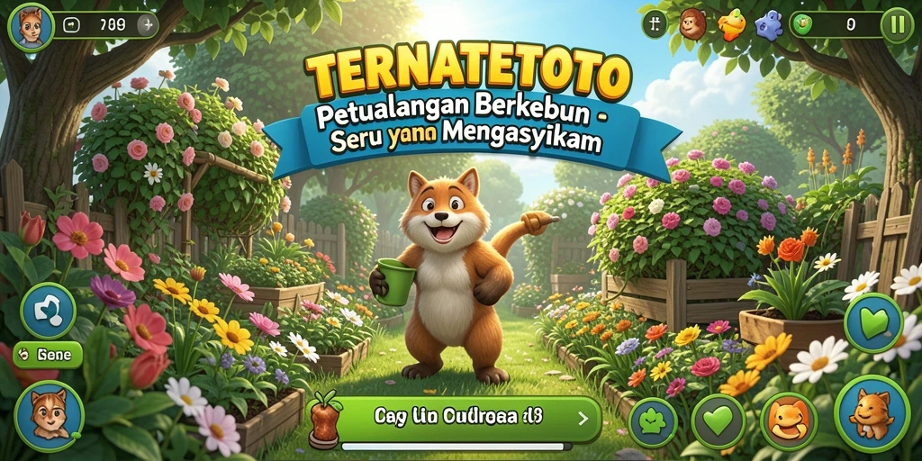 Screenshot menunjukkan gameplay berkebun yang seru di TERNATETOTO.